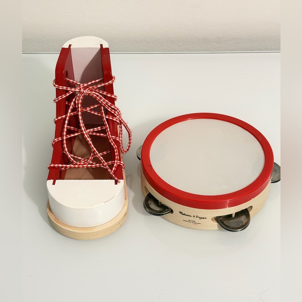 Melissa & Doug Band Tambourine And How to tie your shoelace